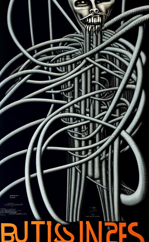 00357-2684876208-A businessman entangled in wires and pipes, a movie poster by hr giger.png