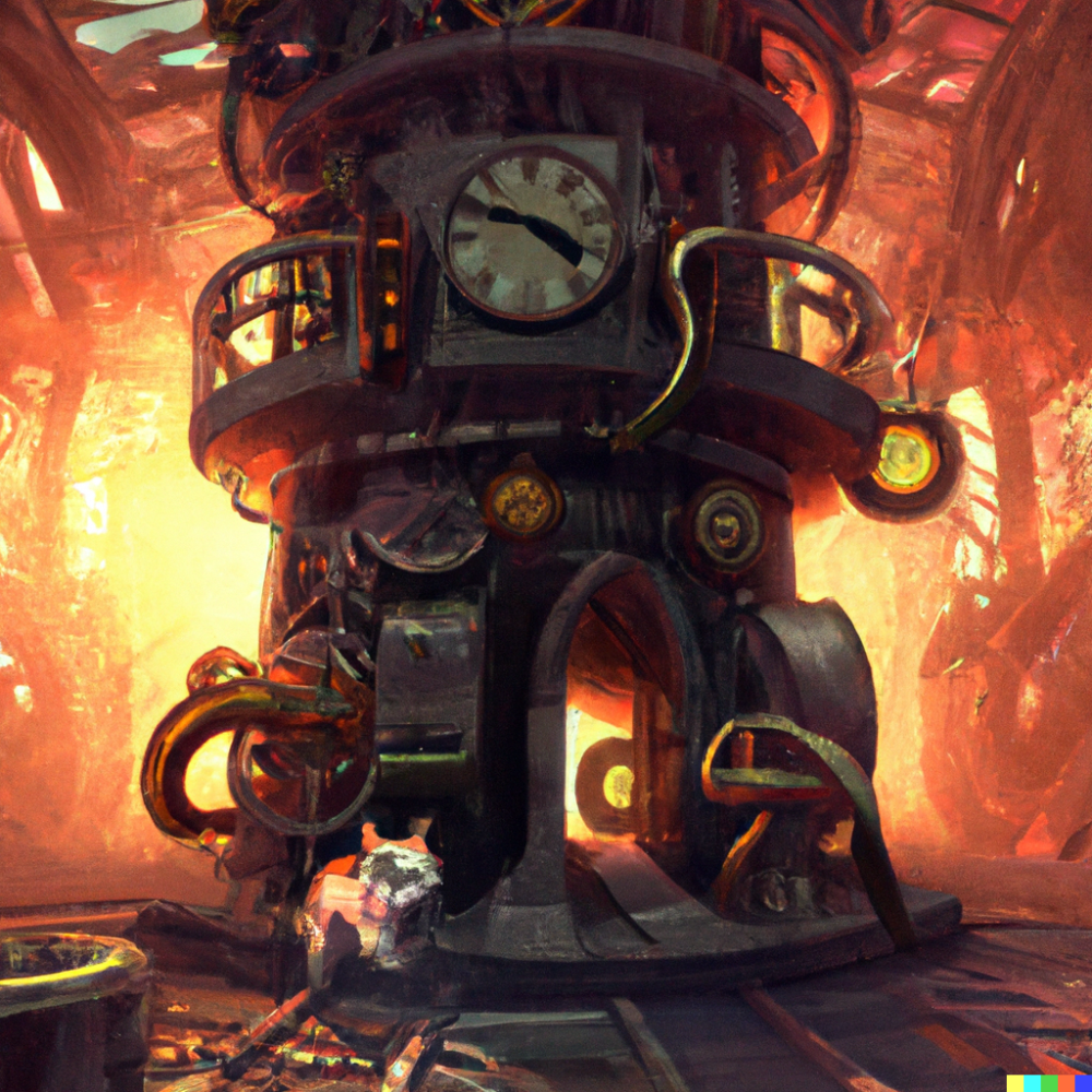 DALL·E 2022-08-17 05.28.20 - an orange and white cat inside a mechanical clockwork cathedral, ...png