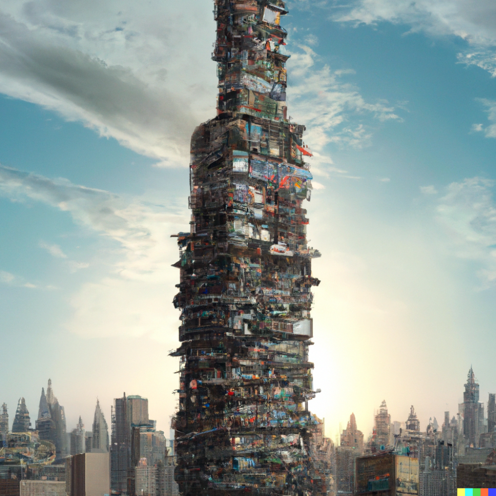 DALL·E 2022-08-18 06.47.14 - a skyscraper in a city made of YouTube thumbnails, digital art.png