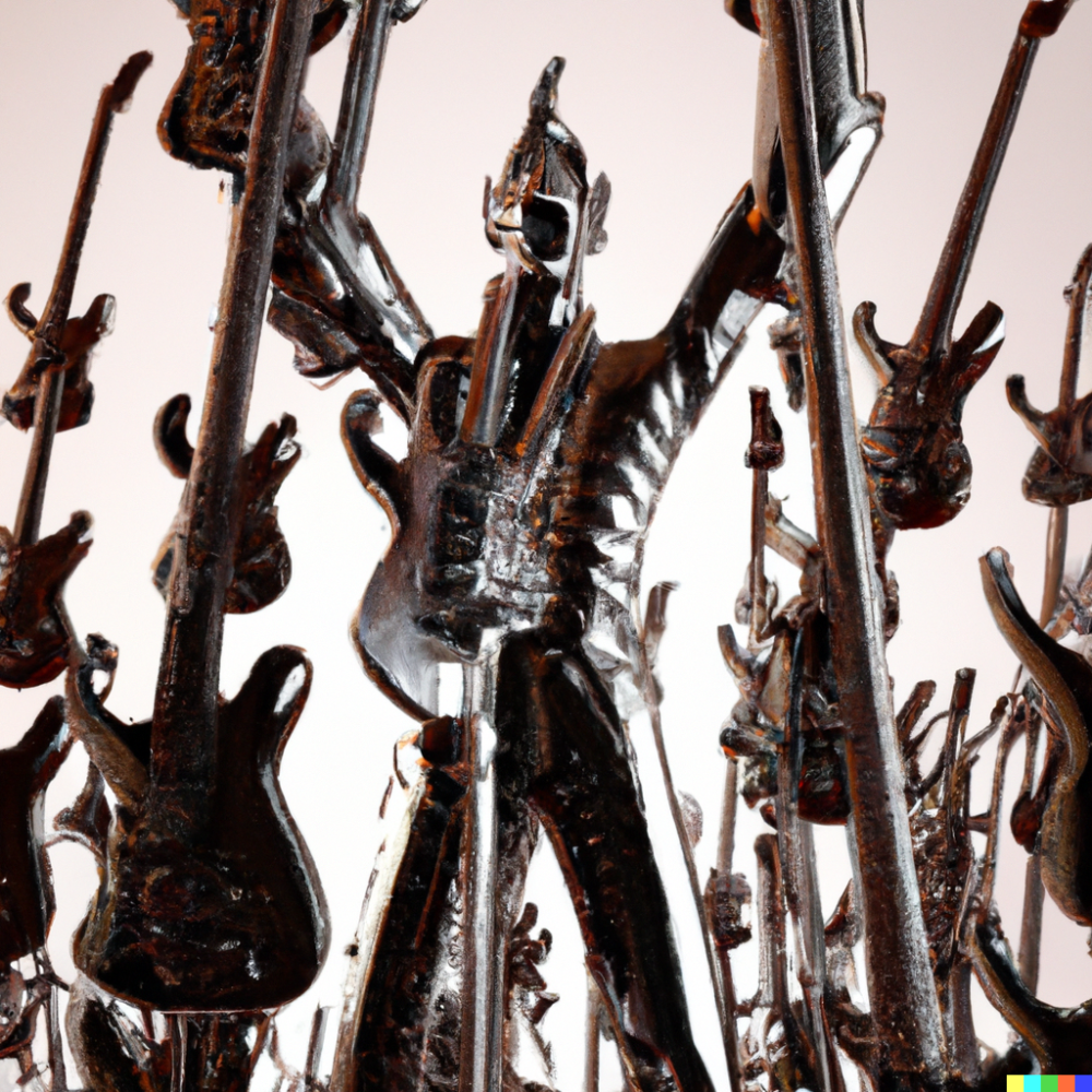 DALL·E 2022-08-26 09.45.17 - a statue of a man shouting built from ibanez electric guitars, di...png
