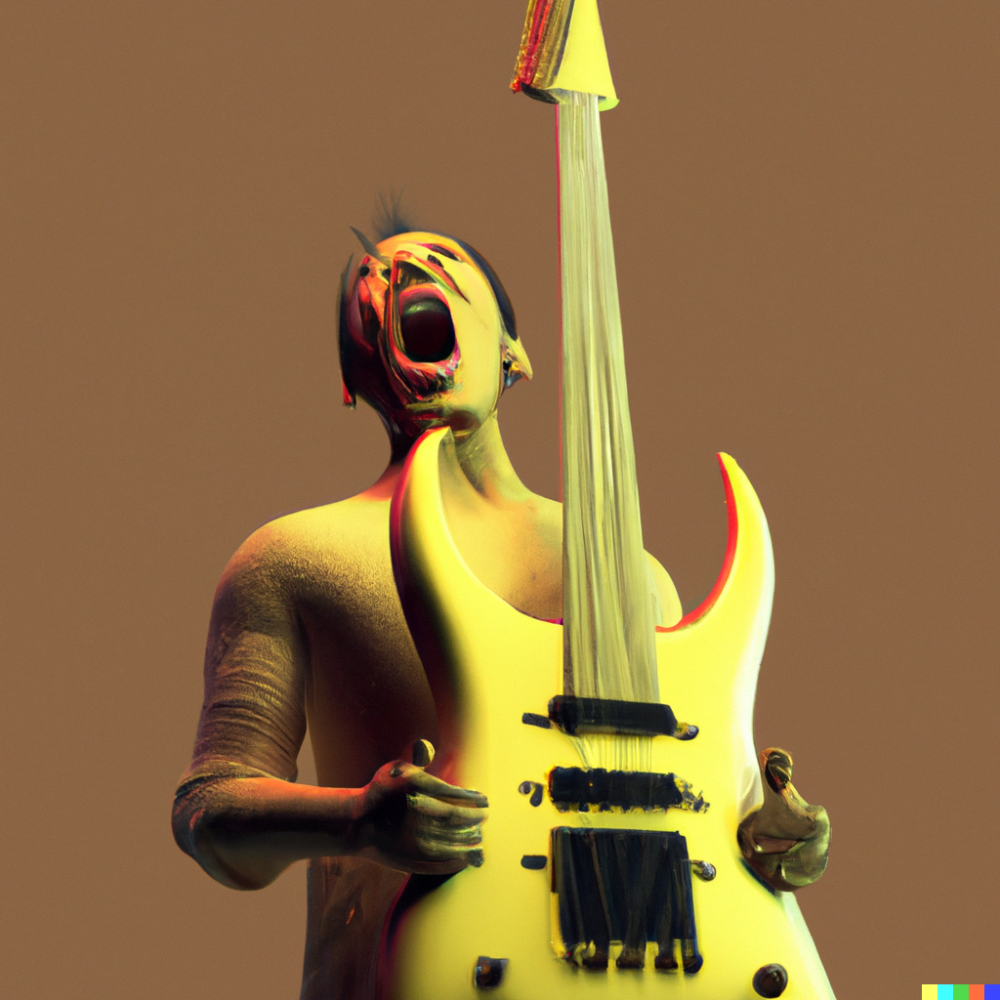 DALL·E 2022-08-26 09.45.39 - a man shouting built from ibanez electric guitars, digital art.png
