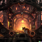 DALL·E 2022-08-17 05.27.48 - an orange and white cat inside a mechanical clockwork cathedral, ...png