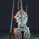 DALL·E 2022-08-26 09.44.40 - a cello made of ornate swords, digital art.png