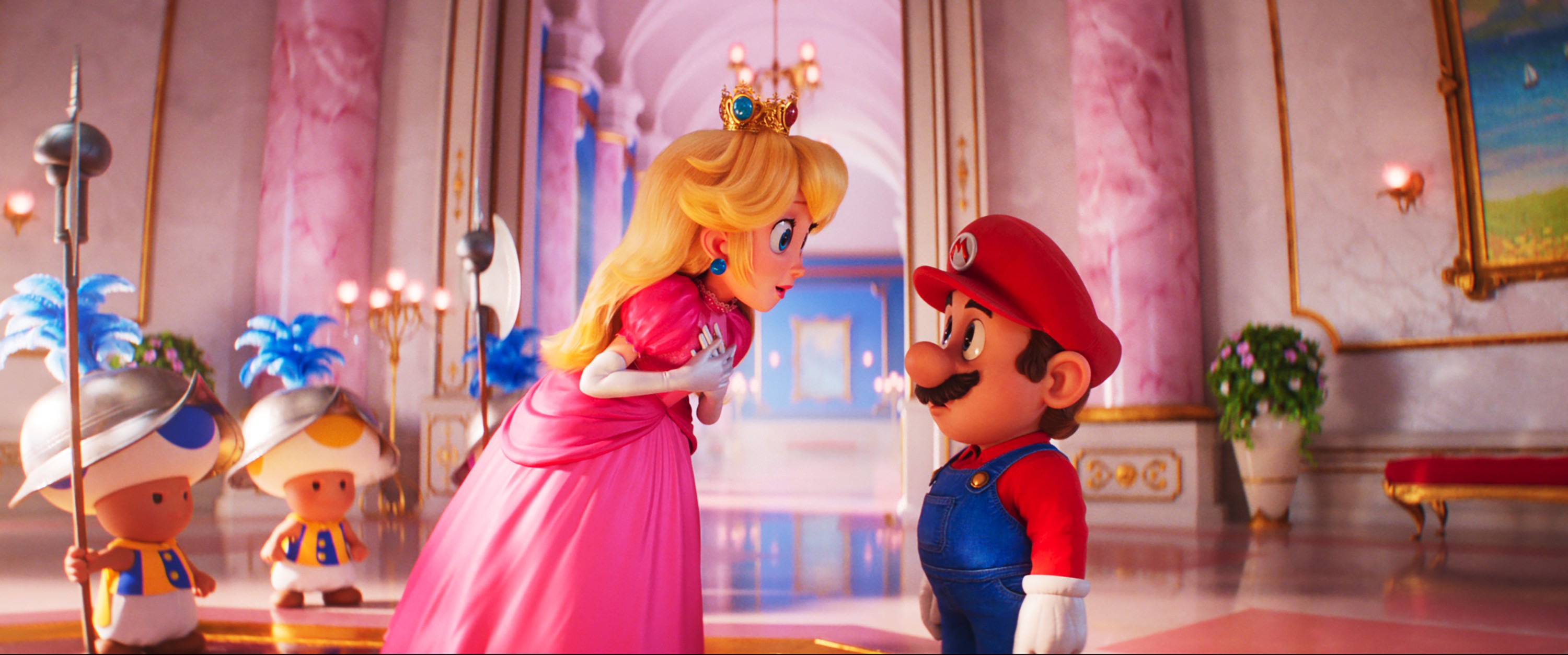 THE SUPER MARIO BROS. MOVIE, from left: Princess Peach (voice: Anya Taylor-Joy), Mario (voice: Chris Pratt), 2023. © Universal Pictures / Courtesy Everett Collection