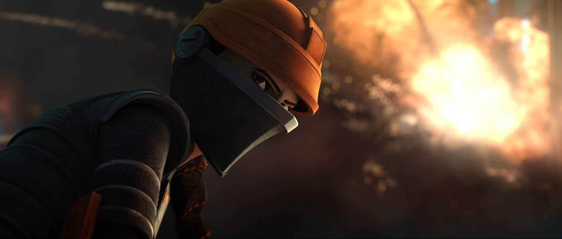 Fennec Shand in a scene from STAR WARS: THE BAD BATCH, exclusively on Disney+. © 2021 Lucasfilm Ltd. & ™. All Rights Reserved.