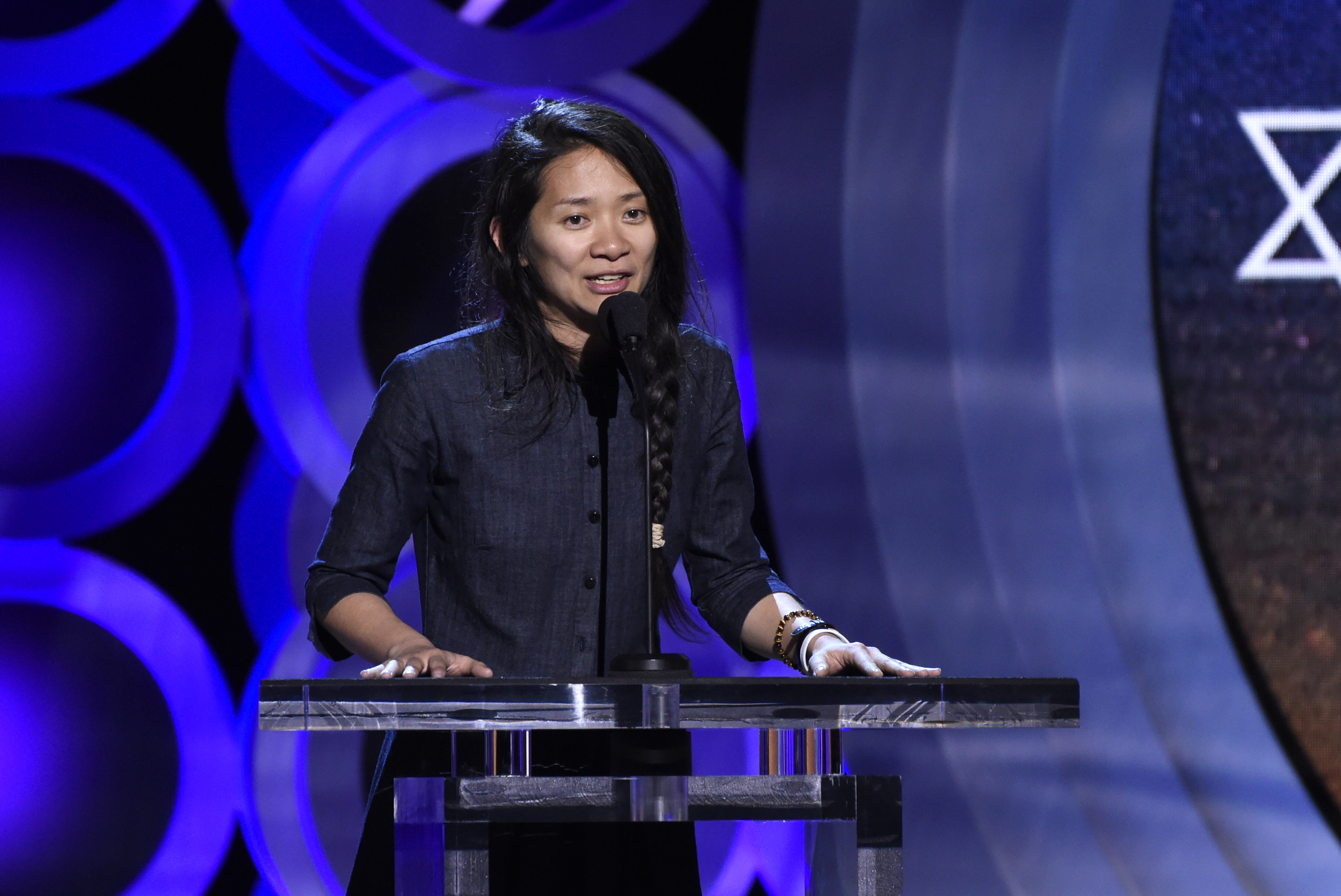 Chloe Zhao accepts the Bonnie award at the 33rd Film Independent Spirit Awards on Saturday, March 3, 2018, in Santa Monica, Calif. (Photo by Chris Pizzello/Invision/AP)