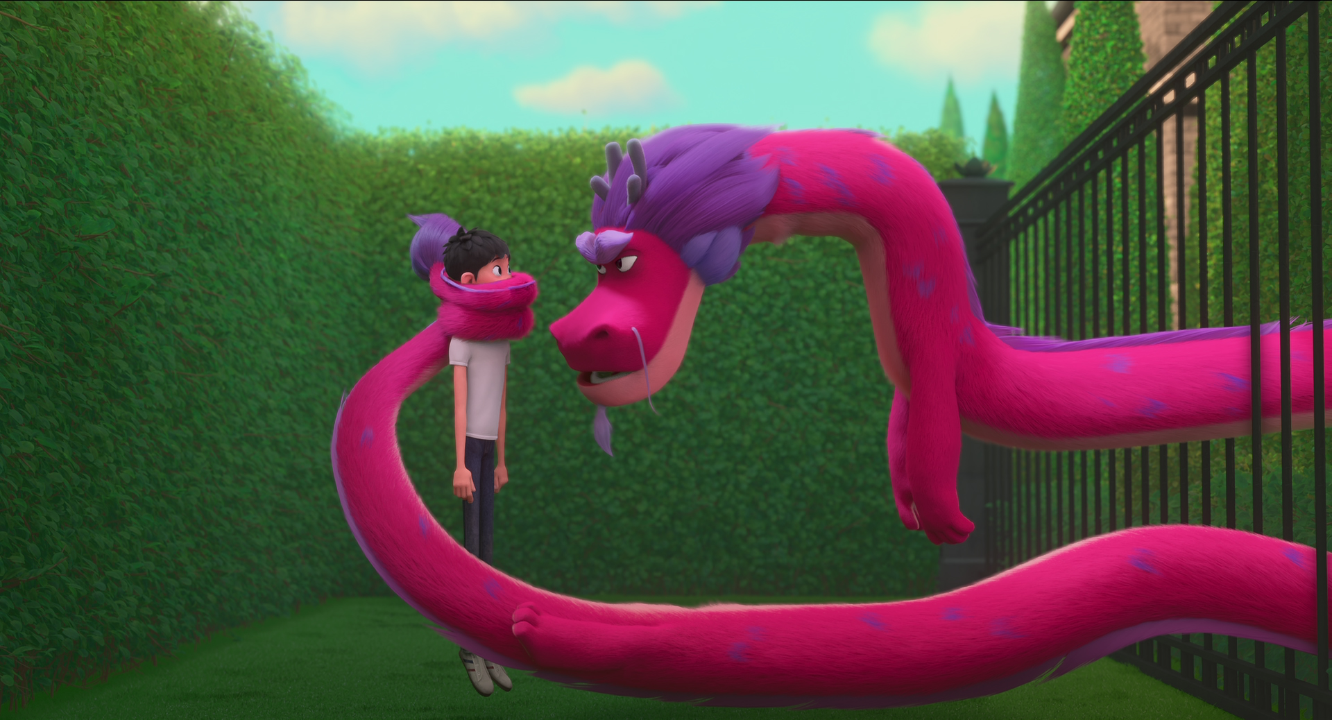 WISH DRAGON - (L-R) Jimmy Wong as Din and John Cho as Long. Cr: ©2021 SPAI. All Rights Reserved.