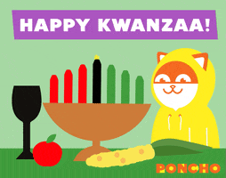 cat happy kwanzaa GIF by Poncho