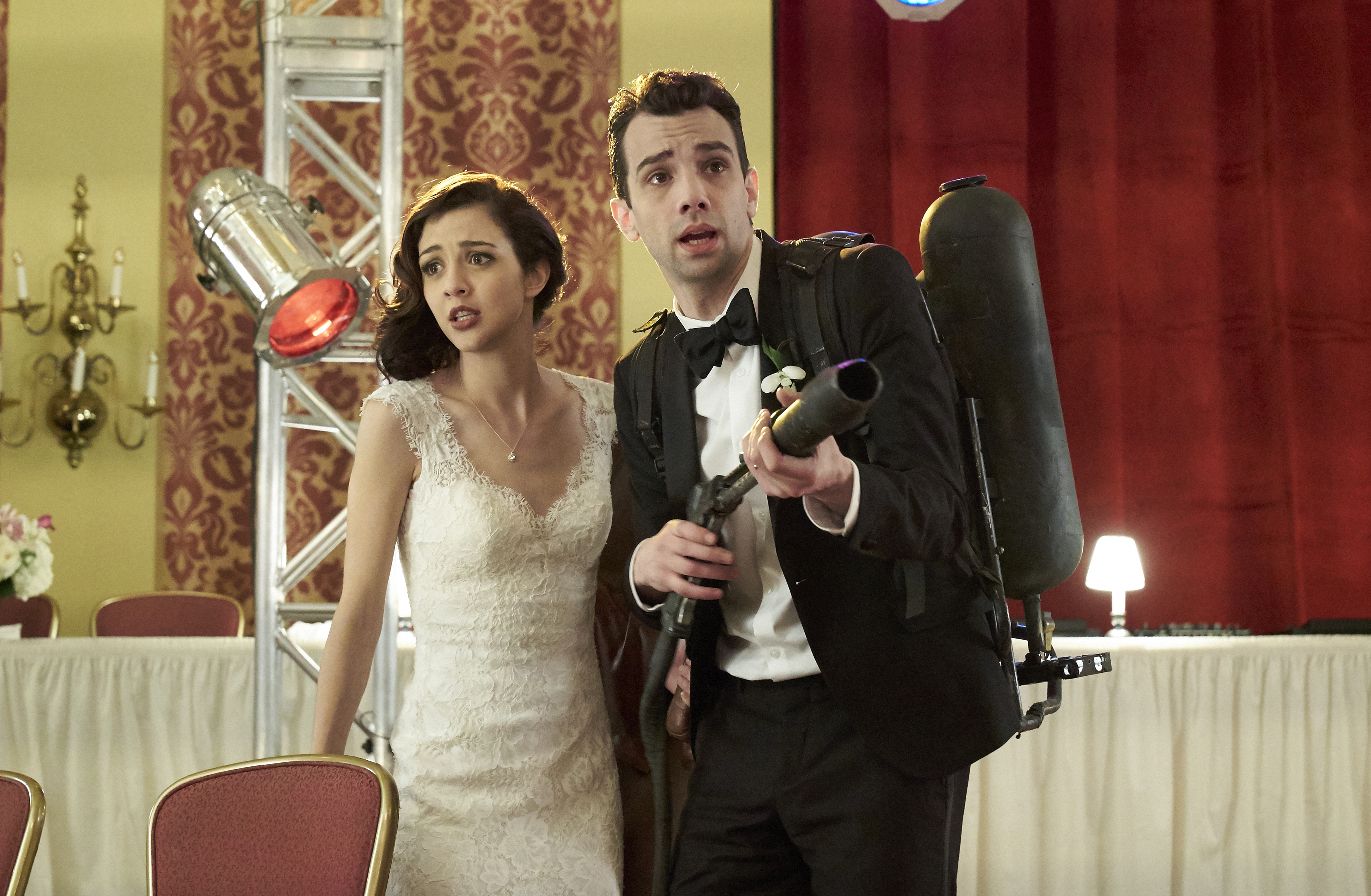 MAN SEEKING WOMAN -- Blood -- Season 3, Episode 10 (Airs March 8, 10:30 pm e/p) Pictured: (l-r) Katie Findlay as Lucy, Jay Baruchel as Josh. CR: Michael Gibson/FXX
