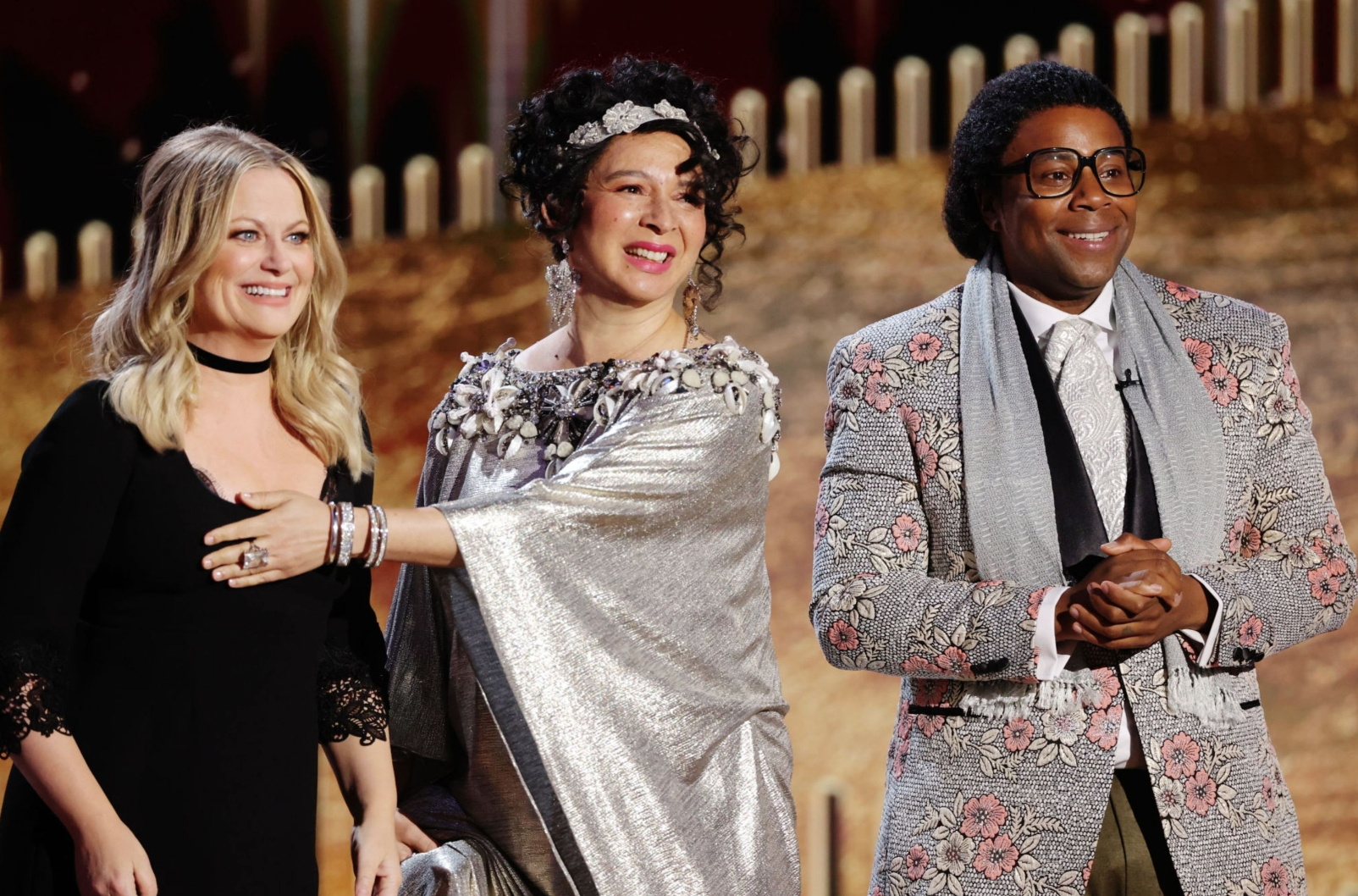 Golden Globes Maya Rudolph, Amy Poehler, and Kenan Thompson