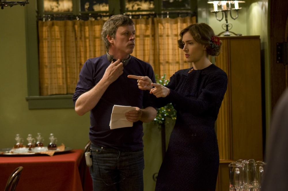Todd Haynes and Kate Winslet on the set of Mildred Pierce on HBO