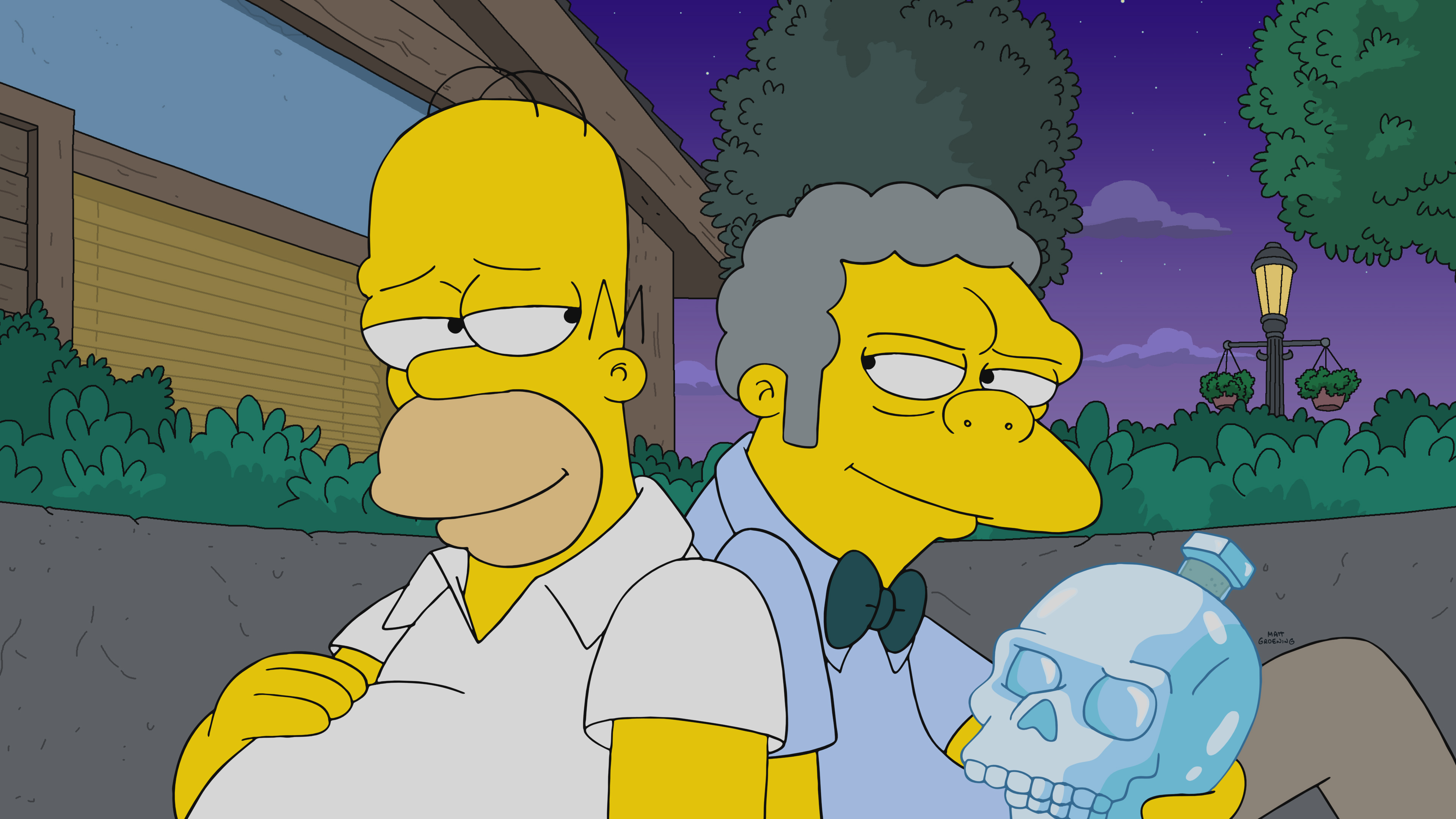 THE SIMPSONS: After Moe breaks their most sacred rule, a secret society of bartenders seeks ultimate vengeance on Homer and his friends in the ÒThe Last BarfighterÓ season finale episode of THE SIMPSONS airing Sunday, May 23 (8:00-8:30 PM ET/PT) on FOX. THE SIMPSONS © 2021 by 20th Television.