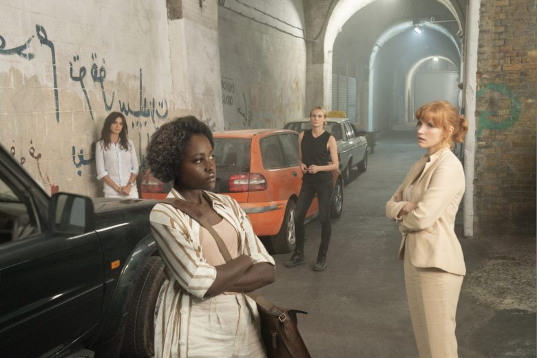 (from left) Graciela (Penélope Cruz), Khadijah (Lupita Nyong'o), Marie (Diane Kruger) and Mason “Mace” (Jessica Chastain) in The 355, co-written and directed by Simon Kinberg.