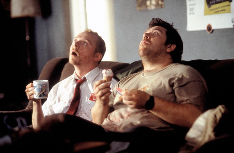 SHAUN OF THE DEAD, Simon Pegg, Nick Frost, 2004, (c) Rogue Pictures/courtesy Everett Collection