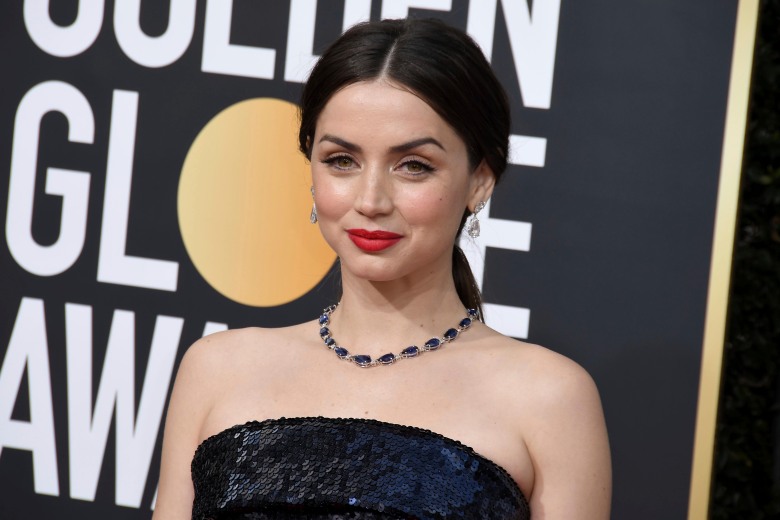Ana de Armas arrives at the 77th Golden Globe Awards held at The Beverly Hilton Hotel on January 5, 2020 in Beverly Hills, CA. (Photo by Sthanlee B. Mirador/Sipa USA)(Sipa via AP Images)