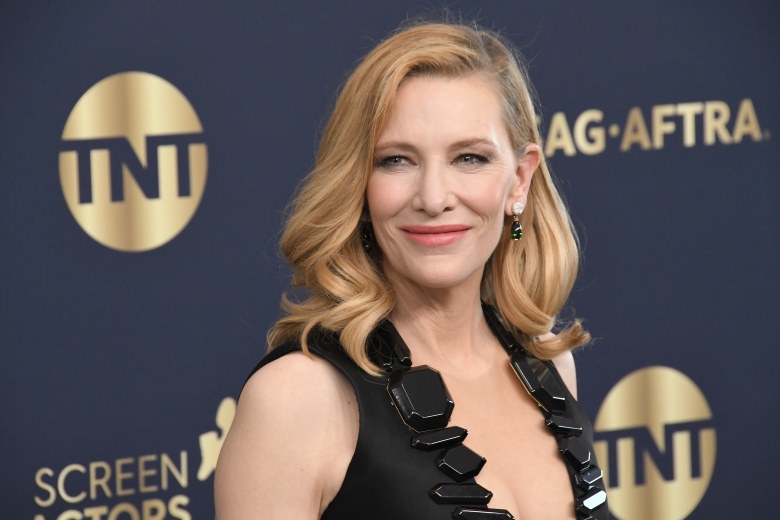 Cate Blanchett arrives at the 28th Screen Actors Guild Awards held at the Barker Hangar in Santa Monica, CA on Sunday, February 27, 2022. (Photo By Sthanlee B. Mirador/Sipa USA)(Sipa via AP Images)