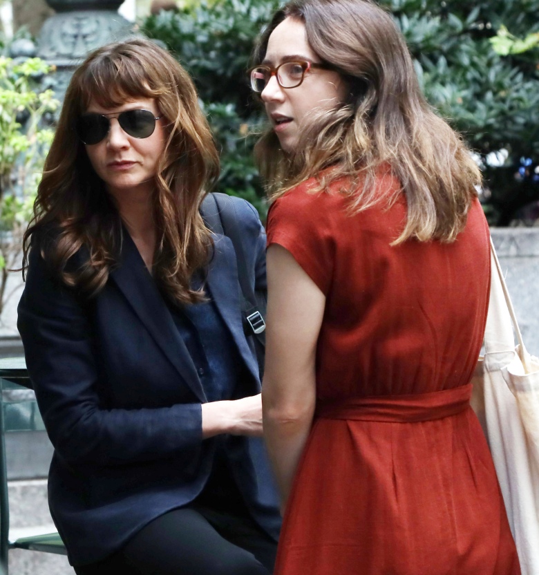 NEW YORK, NY- August 17: Carey Mulligan and Zoe Kazan on the set of She Said on August 17, 2021 in New York City. Credit: RW/MediaPunch /IPX