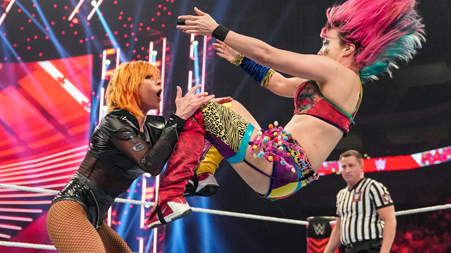 Asuka takes on Becky Lynch on Raw.