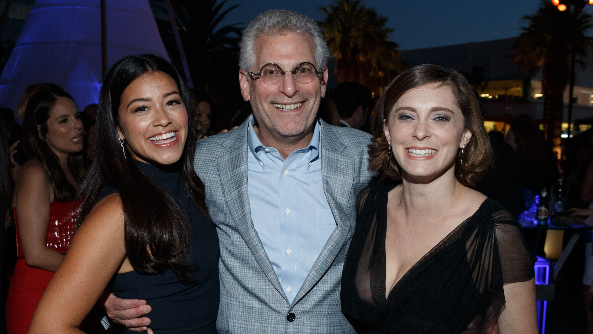 (Left to right): Gina Rodriguez, Mark Pedowitz, Rachel Bloom