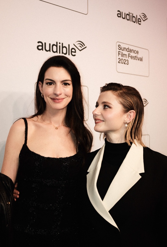 Anne-Hathaway and Thomasin McKenzie at 2023 Sundance Eileen premiere