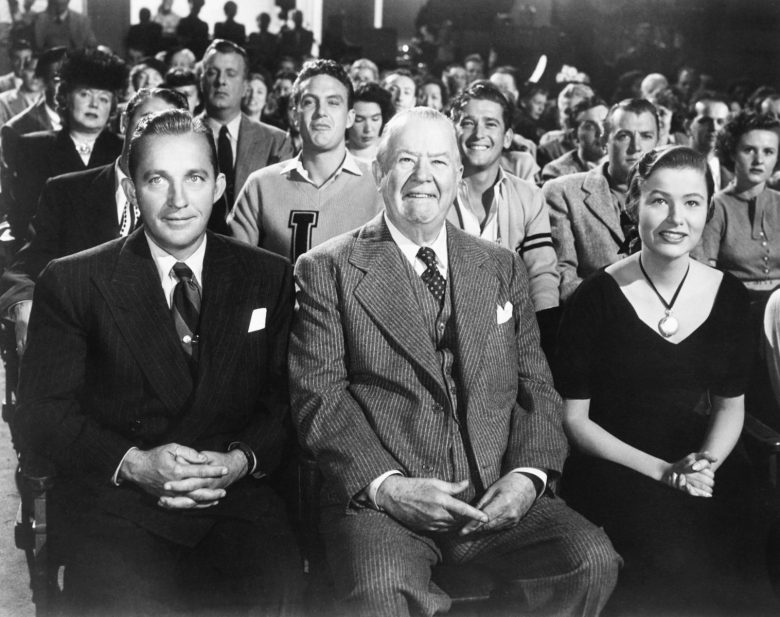 MR. MUSIC, from left: Bing Crosby, Robert Stack (rear), Charles Coburn, Nancy Olson, 1950