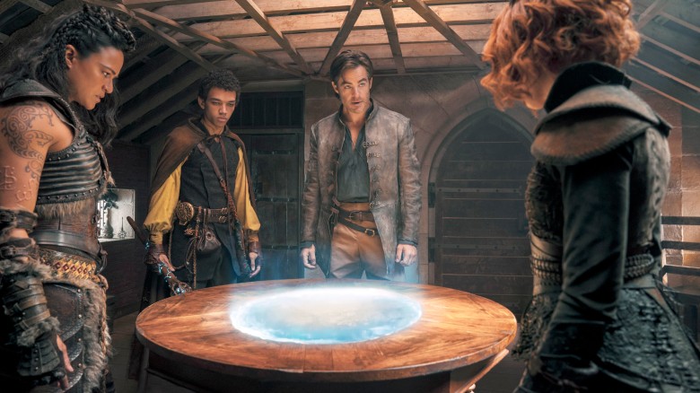 DUNGEONS & DRAGONS: HONOR AMONG THIEVES, (aka DUNGEONS AND DRAGONS: HONOR AMONG THIEVES), from left: Michelle Rodriguez, Justice Smith, Chris Pine, Sophia Lillis, 2023. ph: Aidan Monaghan /© Paramount Pictures /Courtesy Everett Collection
