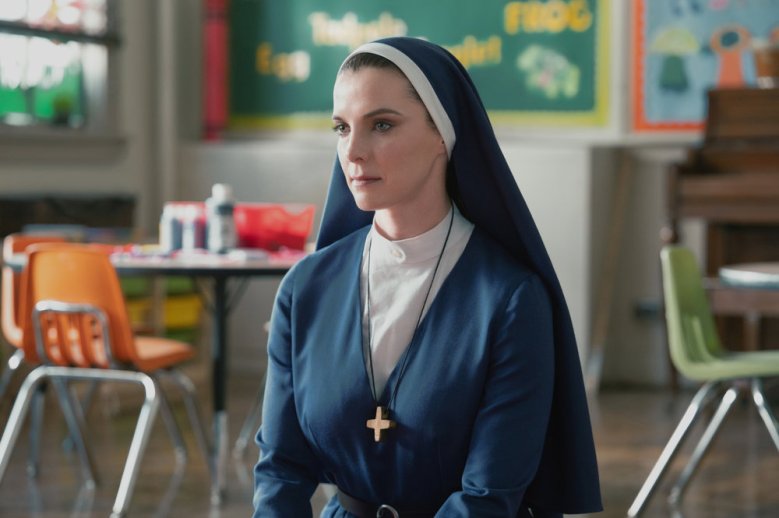 MRS. DAVIS -- Mother of Mercy: The Call of the Horse Episode 101 -- Pictured: Betty Gilpin as Simone -- (Photo by: Colleen Hayes/Peacock)
