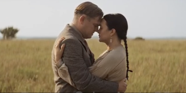 Leonardo DiCaprio and Lily Gladstone in Killers of the Flower Moon